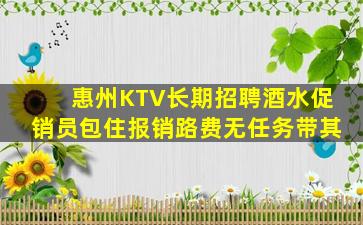 惠州KTV长期招聘酒水促销员包住报销路费无任务带其